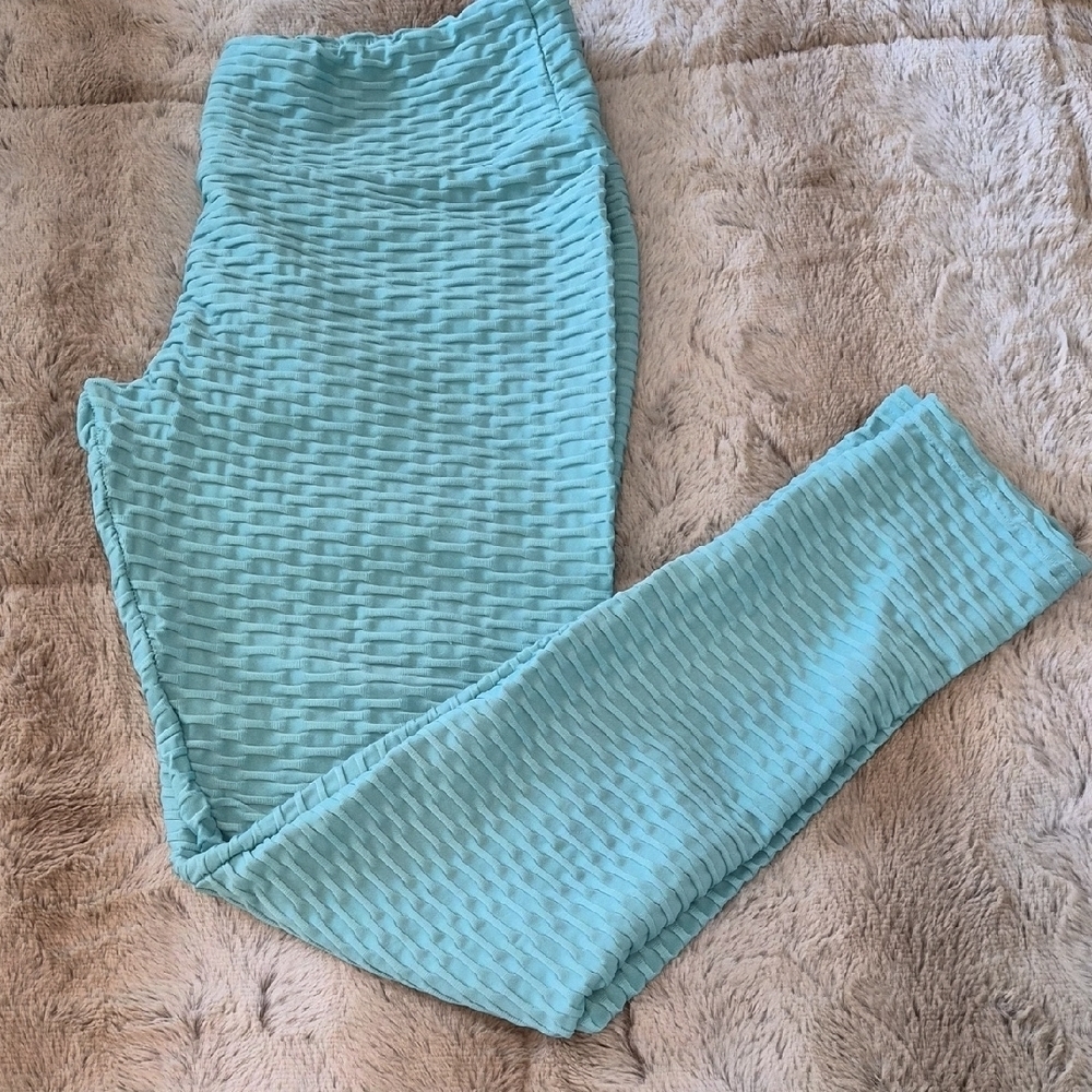 Textured Tights XL Turquoise - Picture 2 of 3